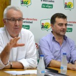 Cayo Lara y Antonio Maíllo alientan a la nueva asamblea local de IU en su visita a Bailén