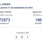 Un décimo del primer premio de la Lotería Nacional del jueves, vendido en Bailén