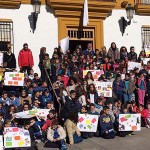 Los escolares se suman al acto institucional contra la violencia de género