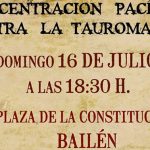 Concentración contra la tauromaquia esta tarde en Bailén